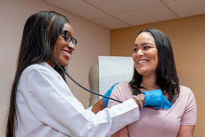 Helen Chukwu, DO and patient, Jennifer